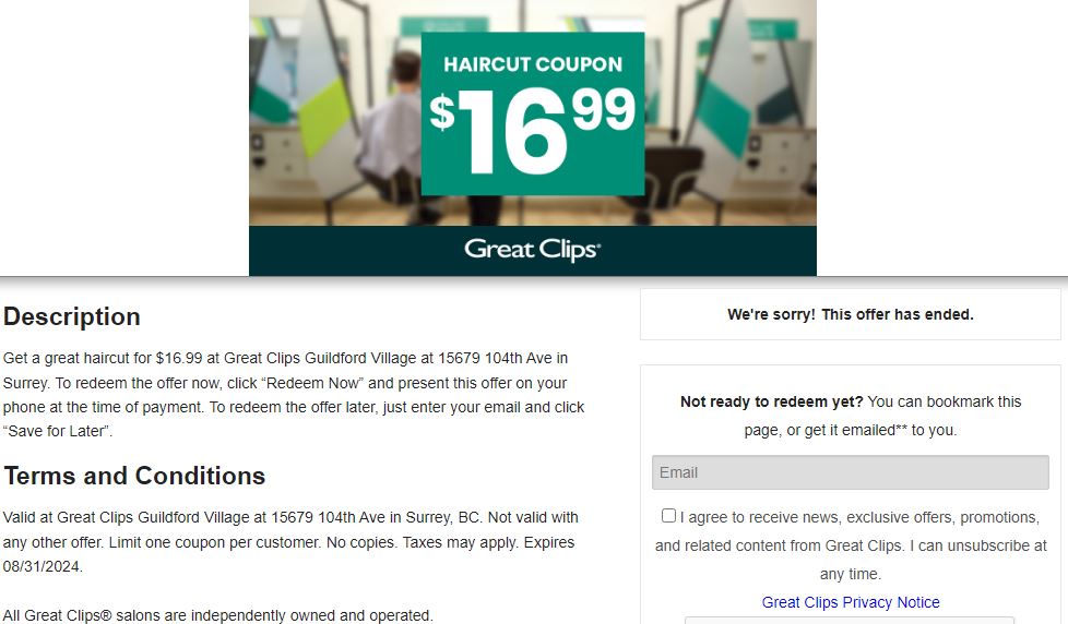 16.99 Great Clips Coupon