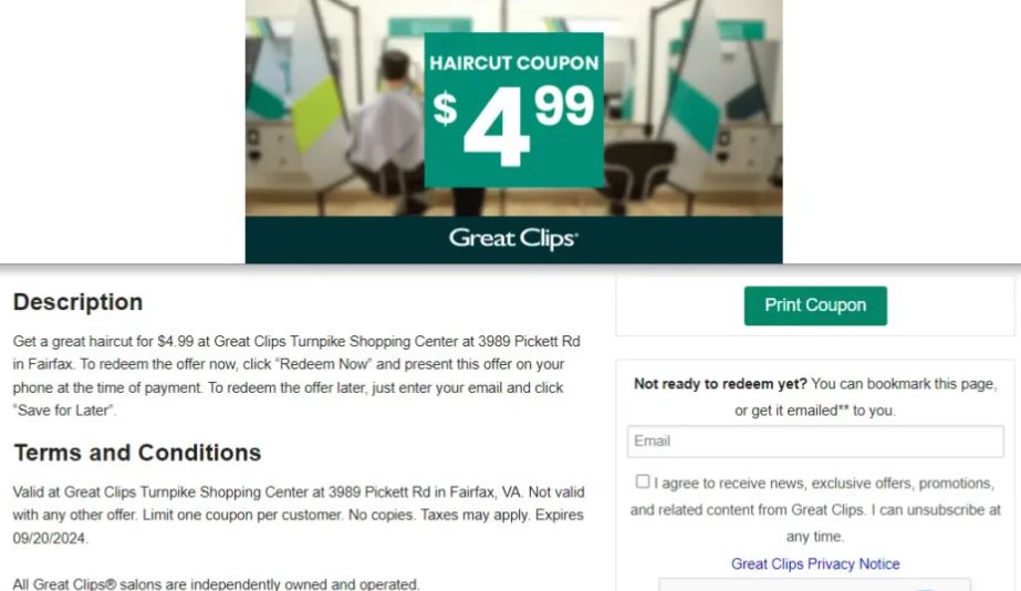 $4.99 Great Clips Coupon