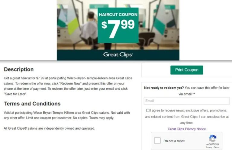 $7 99 Great Clips Coupon Printable October 2025